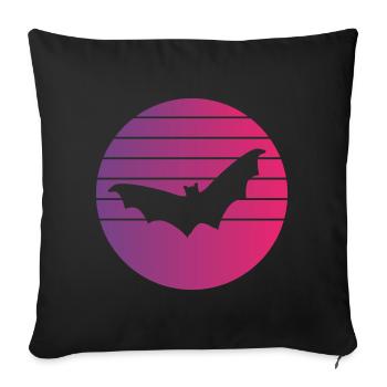 Bat Retro Style Vintage - Sofa pillowcase 17,3'' x 17,3'' (45 x 45 cm) - black - Front