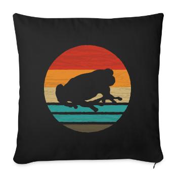 Frosch Retro Style Vintage - Sofakissenbezug 45 x 45 cm - Schwarz - Vorne
