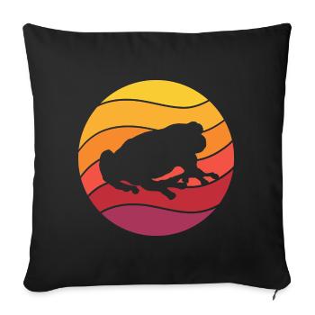 Frosch Retro Style Vintage - Sofakissenbezug 45 x 45 cm - Schwarz - Vorne