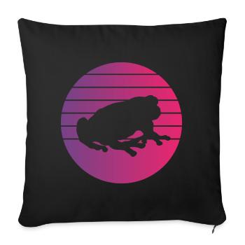 Frosch Retro Style Vintage - Sofakissenbezug 45 x 45 cm - Schwarz - Vorne