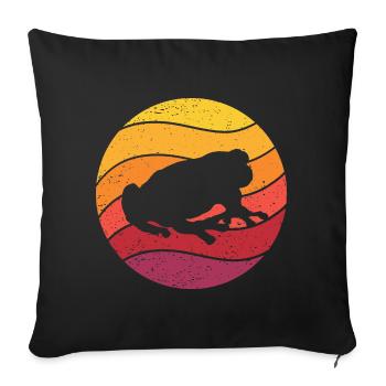 Frosch Retro Style Vintage - Sofakissenbezug 45 x 45 cm - Schwarz - Vorne