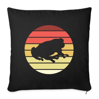 Frosch Retro Style Vintage - Sofakissenbezug 45 x 45 cm - Schwarz - Vorne
