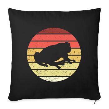 Frosch Retro Style Vintage - Sofakissenbezug 45 x 45 cm - Schwarz - Vorne