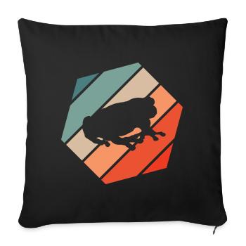Frosch Retro Style Vintage - Sofakissenbezug 45 x 45 cm - Schwarz - Vorne