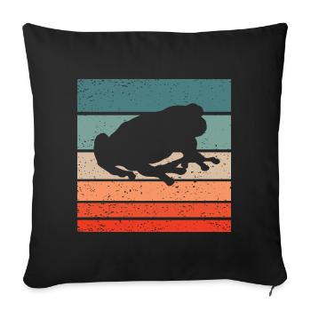 Frosch Retro Style Vintage - Sofakissenbezug 45 x 45 cm - Schwarz - Vorne
