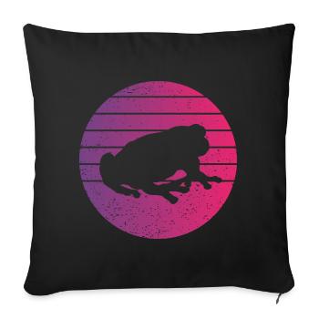 Frosch Retro Style Vintage - Sofakissenbezug 45 x 45 cm - Schwarz - Vorne