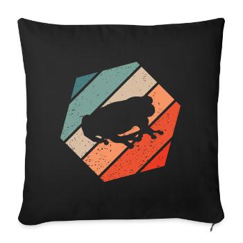 Frosch Retro Style Vintage - Sofakissenbezug 45 x 45 cm - Schwarz - Vorne
