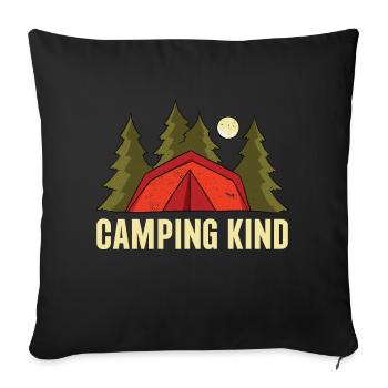 Camping Child - Sofa pillowcase 17,3'' x 17,3'' (45 x 45 cm) - black - Front