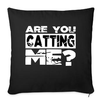 blague anti chat noir sweats à capuche et sweat-shirts - Housse de coussin décorative 45 x 45 cm - noir - Devant