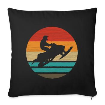 Snowmobile Retro Style Vintage - Sofa pillowcase 17,3'' x 17,3'' (45 x 45 cm) - black - Front