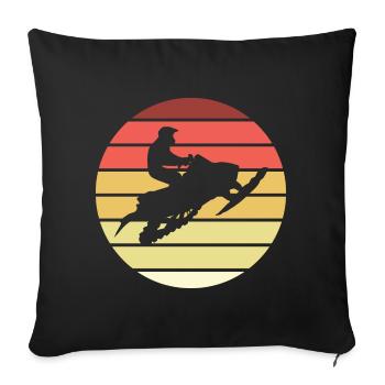 Snowmobile Retro Style Vintage - Sofa pillowcase 17,3'' x 17,3'' (45 x 45 cm) - black - Front