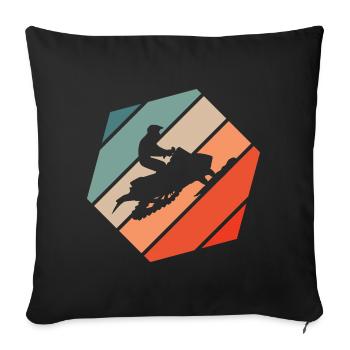Snowmobile Retro Style Vintage - Sofa pillowcase 17,3'' x 17,3'' (45 x 45 cm) - black - Front