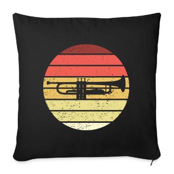 Trumpet Retro Style Vintage - Sofa pillowcase 17,3'' x 17,3'' (45 x 45 cm) - black - Front