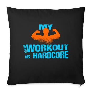 Gym Workout Homme Entraînement - Housse de coussin décorative 45 x 45 cm - noir - Devant
