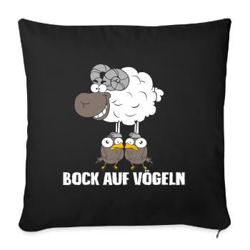 Bock auf Vögeln - Sofakissenbezug 45 x 45 cm - Schwarz - Vorne