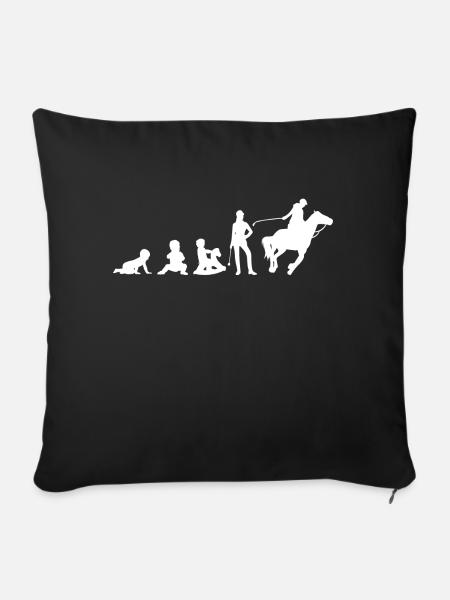 Evolution Life Is Better With Horses Design - Sofakissenbezug 45 x 45 cm - Schwarz