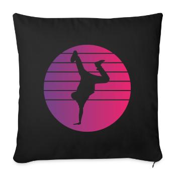 Breakdance Retro Style Vintage - Housse de coussin décorative 45 x 45 cm - noir - Devant