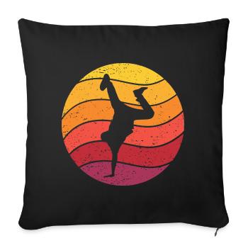 Breakdance Retro Style Vintage - Housse de coussin décorative 45 x 45 cm - noir - Devant