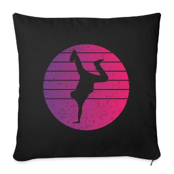 Breakdance Retro Style Vintage - Housse de coussin décorative 45 x 45 cm - noir - Devant