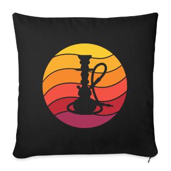 Wasserpfeife Retro Style Vintage - Sofakissenbezug 45 x 45 cm - Schwarz - Vorne