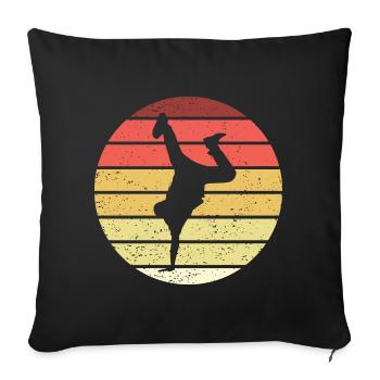 Breakdance Retro Style Vintage - Housse de coussin décorative 45 x 45 cm - noir - Devant