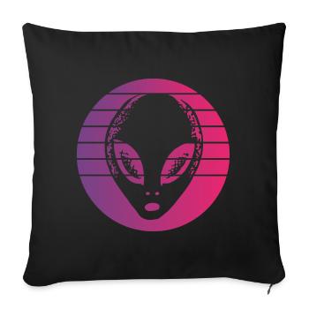 Alien Retro Style Vintage - Sofa pillowcase 17,3'' x 17,3'' (45 x 45 cm) - black - Front