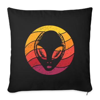 Alien Retro Style Vintage - Sofa pillowcase 17,3'' x 17,3'' (45 x 45 cm) - black - Front