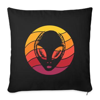 Alien Retro Style Vintage - Sofa pillowcase 17,3'' x 17,3'' (45 x 45 cm) - black - Front