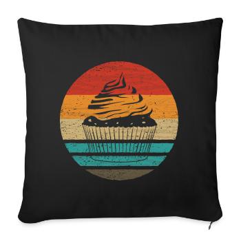 Cupcake Retro Style Vintage - Sofakissenbezug 45 x 45 cm - Schwarz - Vorne