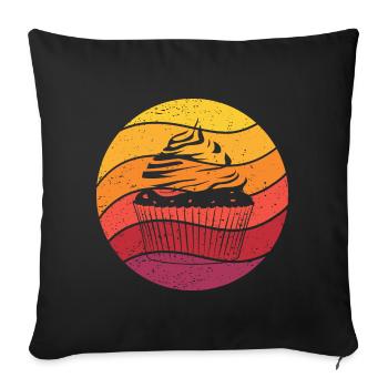 Cupcake Retro Style Vintage - Sofakissenbezug 45 x 45 cm - Schwarz - Vorne