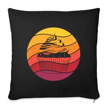 Cupcake Retro Style Vintage - Sofakissenbezug 45 x 45 cm - Schwarz - Vorne