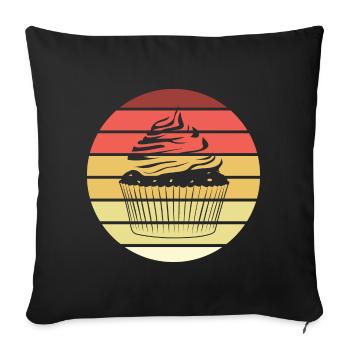 Cupcake Retro Style Vintage - Sofakissenbezug 45 x 45 cm - Schwarz - Vorne