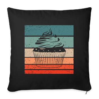 Cupcake Retro Style Vintage - Sofakissenbezug 45 x 45 cm - Schwarz - Vorne