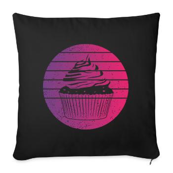 Cupcake Retro Style Vintage - Sofakissenbezug 45 x 45 cm - Schwarz - Vorne