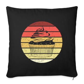 Cupcake Retro Style Vintage - Sofakissenbezug 45 x 45 cm - Schwarz - Vorne