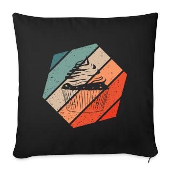 Cupcake Retro Style Vintage - Sofakissenbezug 45 x 45 cm - Schwarz - Vorne