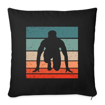 Running Retro Style Vintage - Sofa pillowcase 17,3'' x 17,3'' (45 x 45 cm) - black - Front
