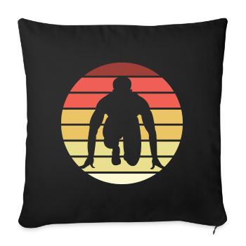 Running Retro Style Vintage - Sofa pillowcase 17,3'' x 17,3'' (45 x 45 cm) - black - Front