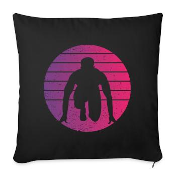 Running Retro Style Vintage - Sofa pillowcase 17,3'' x 17,3'' (45 x 45 cm) - black - Front