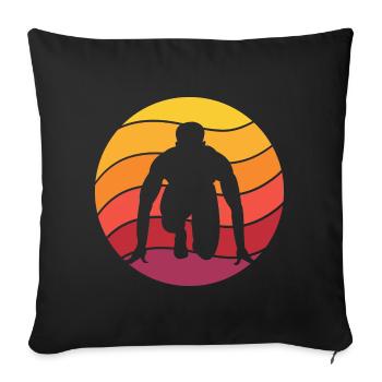 Running Retro Style Vintage - Sofa pillowcase 17,3'' x 17,3'' (45 x 45 cm) - black - Front