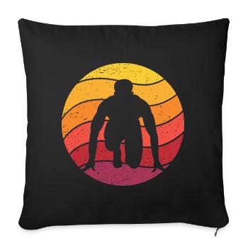 Running Retro Style Vintage - Sofa pillowcase 17,3'' x 17,3'' (45 x 45 cm) - black - Front