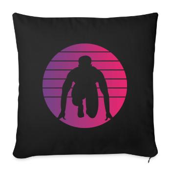 Running Retro Style Vintage - Sofa pillowcase 17,3'' x 17,3'' (45 x 45 cm) - black - Front