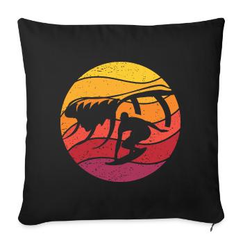 Surfing Retro Style Vintage - Sofa pillowcase 17,3'' x 17,3'' (45 x 45 cm) - black - Front