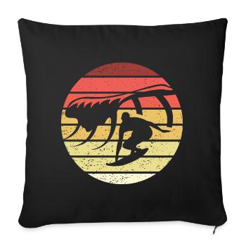 Surfing Retro Style Vintage - Sofa pillowcase 17,3'' x 17,3'' (45 x 45 cm) - black - Front
