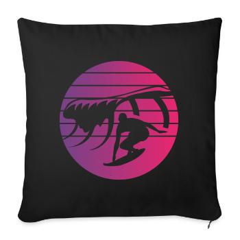 Surfing Retro Style Vintage - Sofa pillowcase 17,3'' x 17,3'' (45 x 45 cm) - black - Front