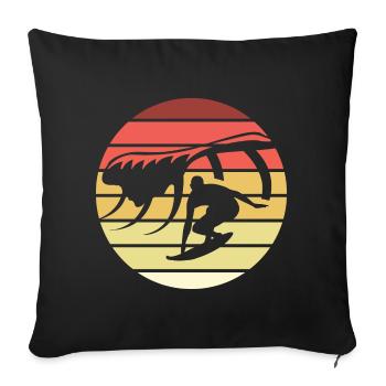 Surfing Retro Style Vintage - Sofa pillowcase 17,3'' x 17,3'' (45 x 45 cm) - black - Front