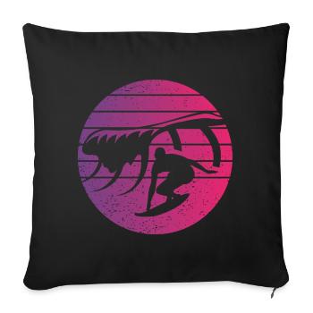 Surfing Retro Style Vintage - Sofa pillowcase 17,3'' x 17,3'' (45 x 45 cm) - black - Front