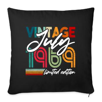Vintage born July 1969 Birthday July 1969 - Sofa pillowcase 17,3'' x 17,3'' (45 x 45 cm) - black - Front