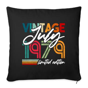 Vintage born July 1979 Birthday July 1979 - Sofa pillowcase 17,3'' x 17,3'' (45 x 45 cm) - black - Front