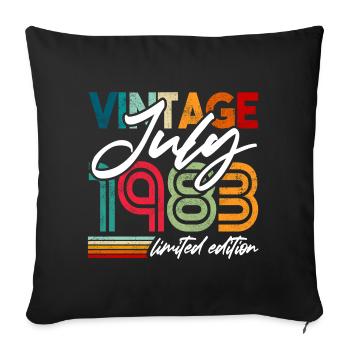 Millésime né juillet 1983 Anniversaire juillet 1983 - Housse de coussin décorative 45 x 45 cm - noir - Devant